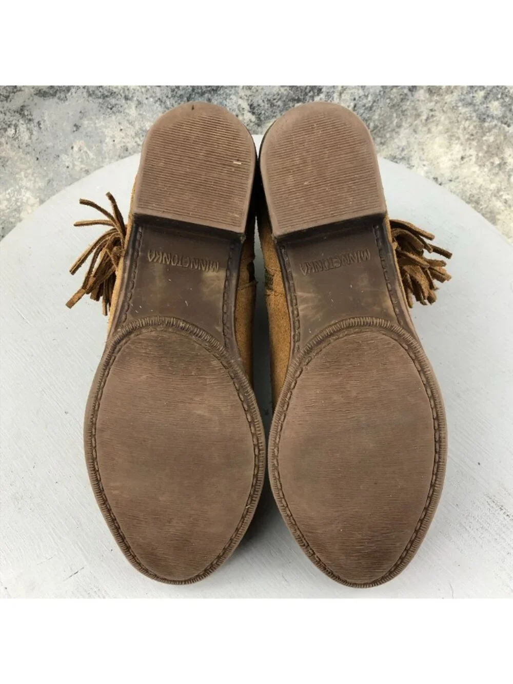 Minnetonka Women's Size 9.5 Blake Brown Suede Fringe Side Zip Ankle Booties